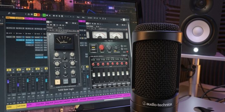 Akashic Music Production の機材写真、CubaseとMac Studio、Yamaha HS-5、Novation LaunchPad 、Waves Ultimate